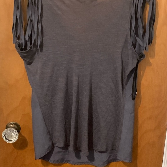 Dark gray rayon shirt in front t shirt in back - Picture 3 of 4